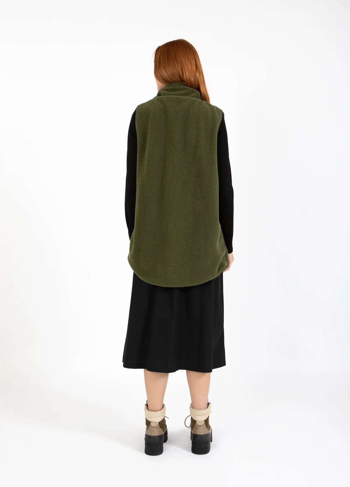 CC Heart Lennon Mix Pile Waistcoat in Army/Black - the tartan fox