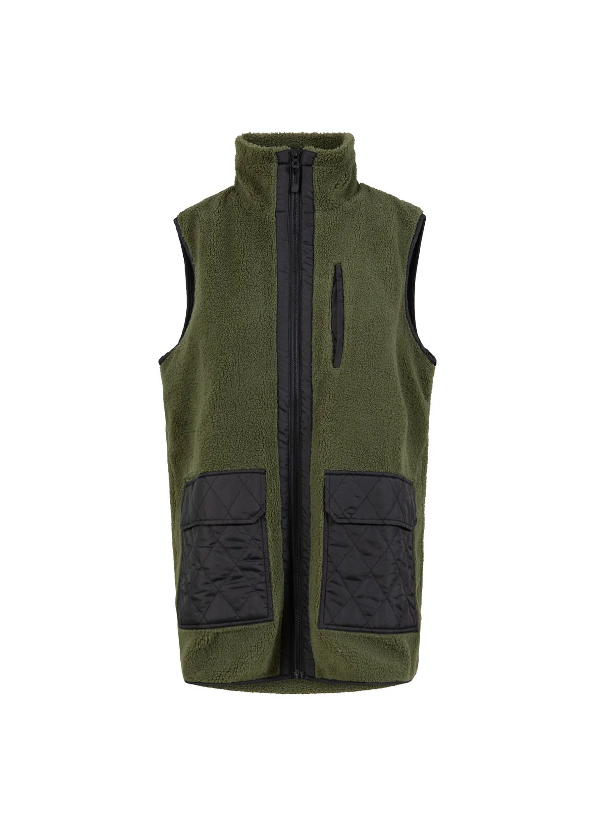 CC Heart Lennon Mix Pile Waistcoat in Army/Black - the tartan fox