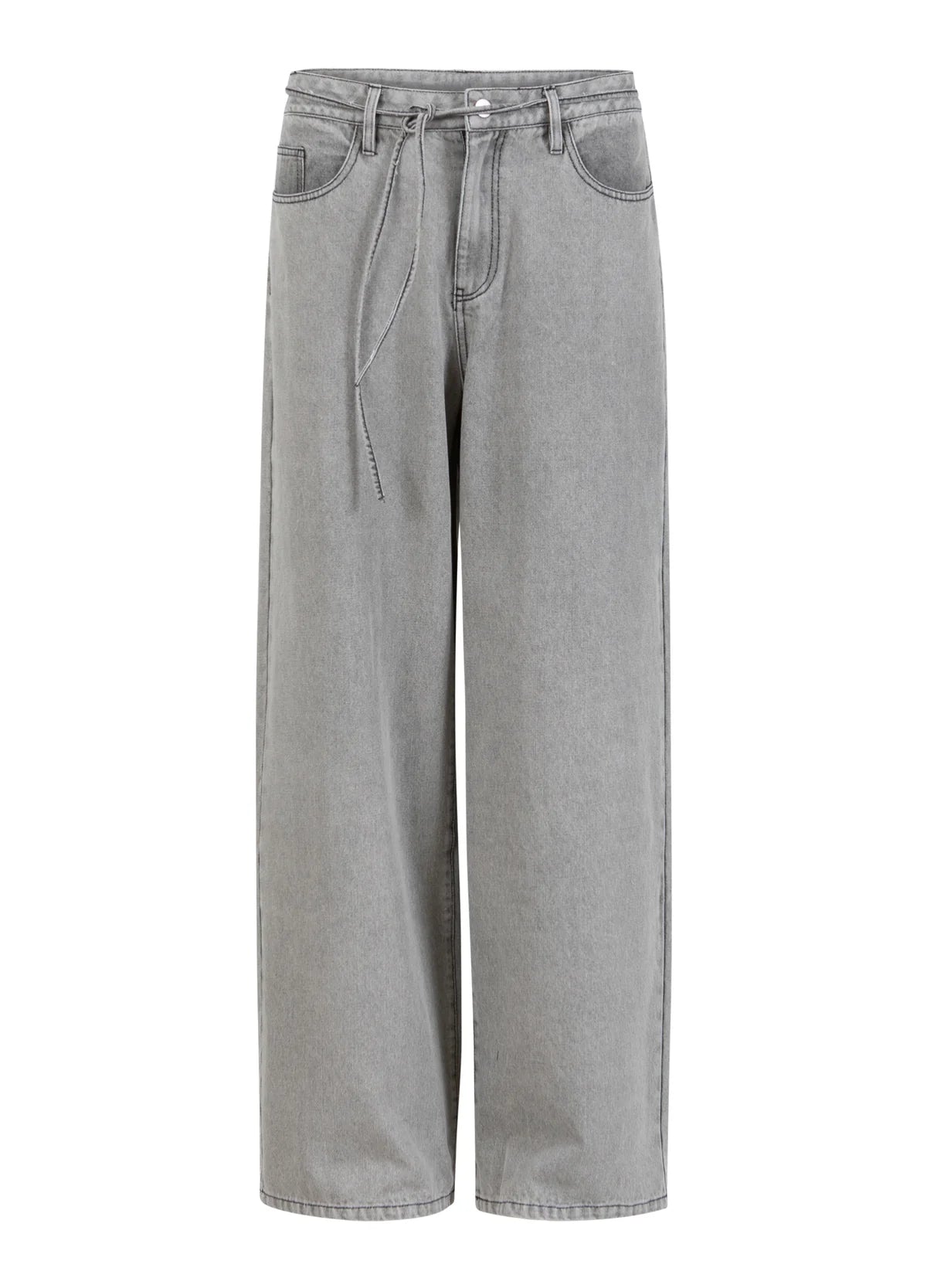 CC Heart Quinn Loose Denim Pants in Grey Denim - the tartan fox