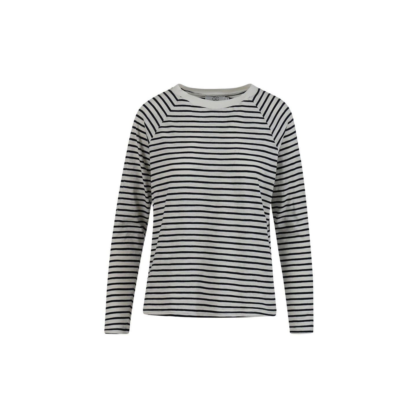 CC Heart Silla Stripe Long Sleeve T-shirt in Off white/Navy - the tartan fox