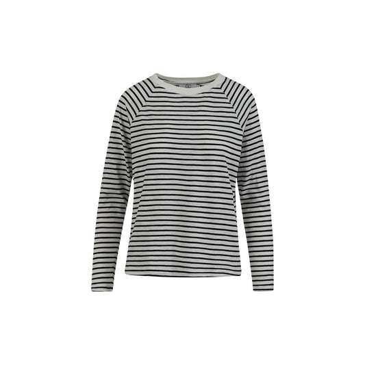 CC Heart Silla Stripe Long Sleeve T-shirt in Off white/Navy - the tartan fox