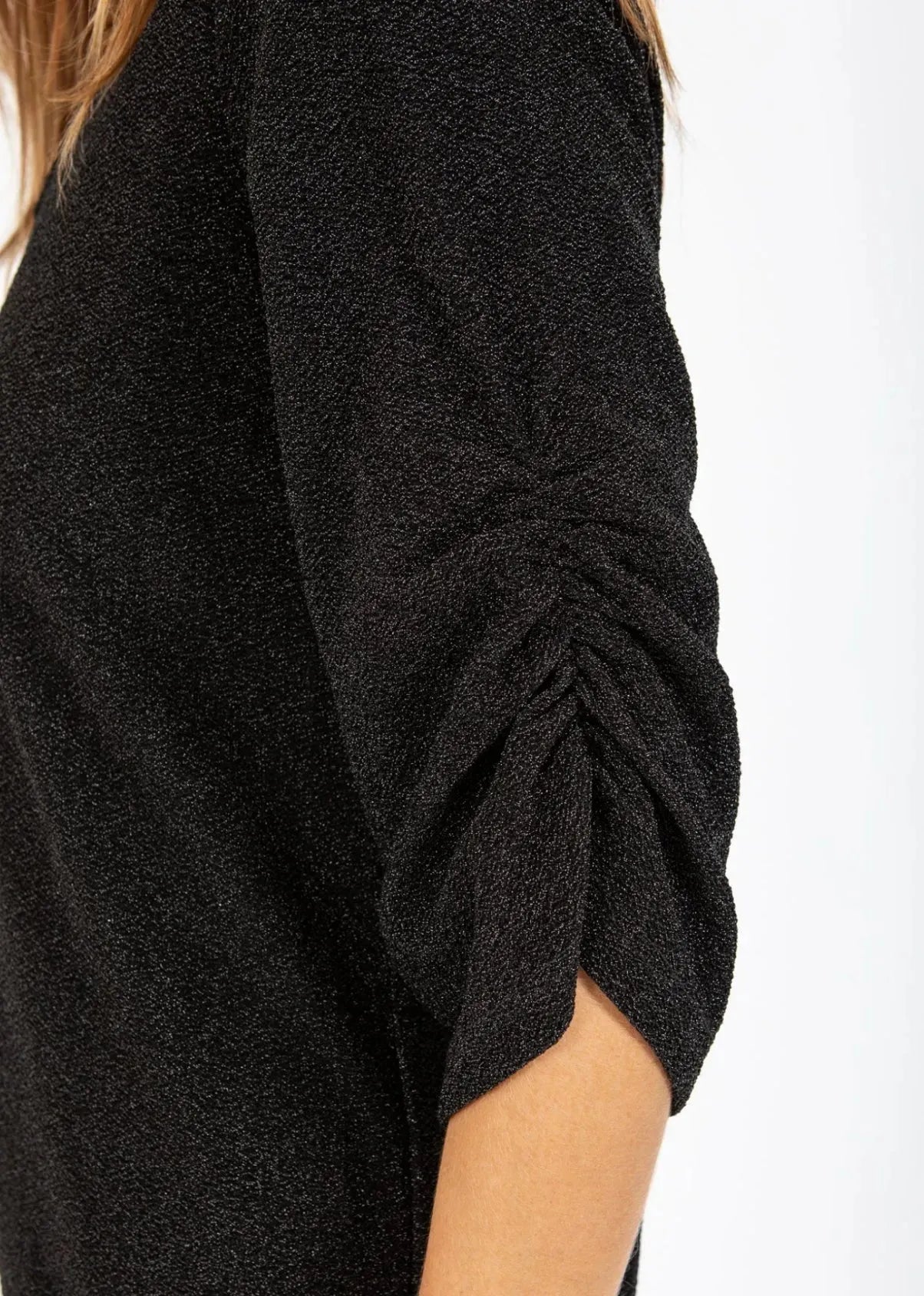 COSTER Short Shimmer Dress in Black Glitter - the tartan fox