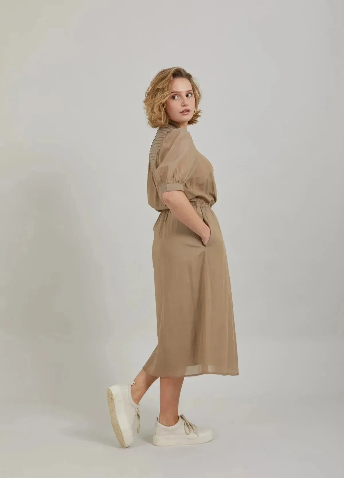 Coster Wrap Skirt in Sand - the tartan fox