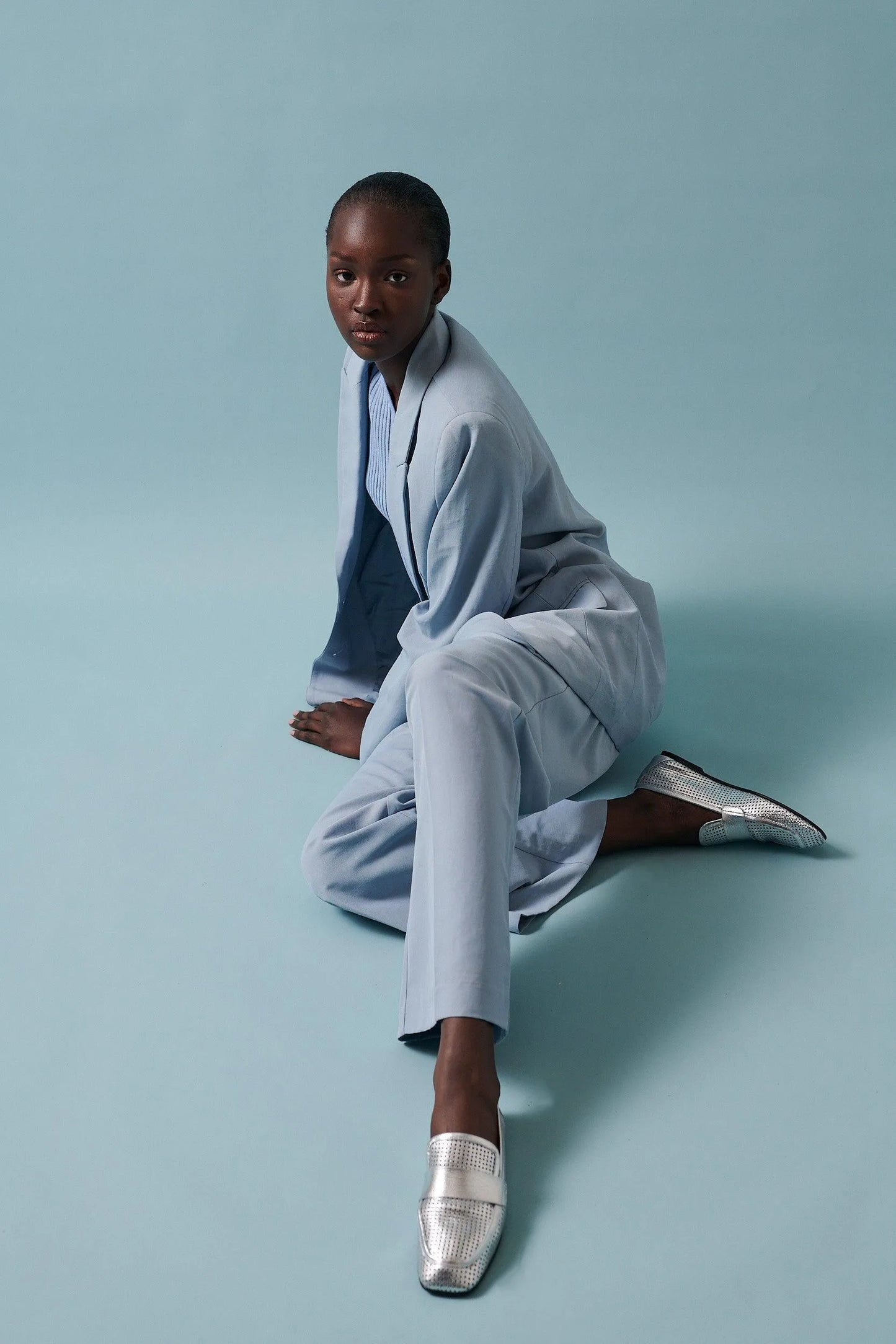 DOF Emilia Loafer in Argento Leather - the tartan fox
