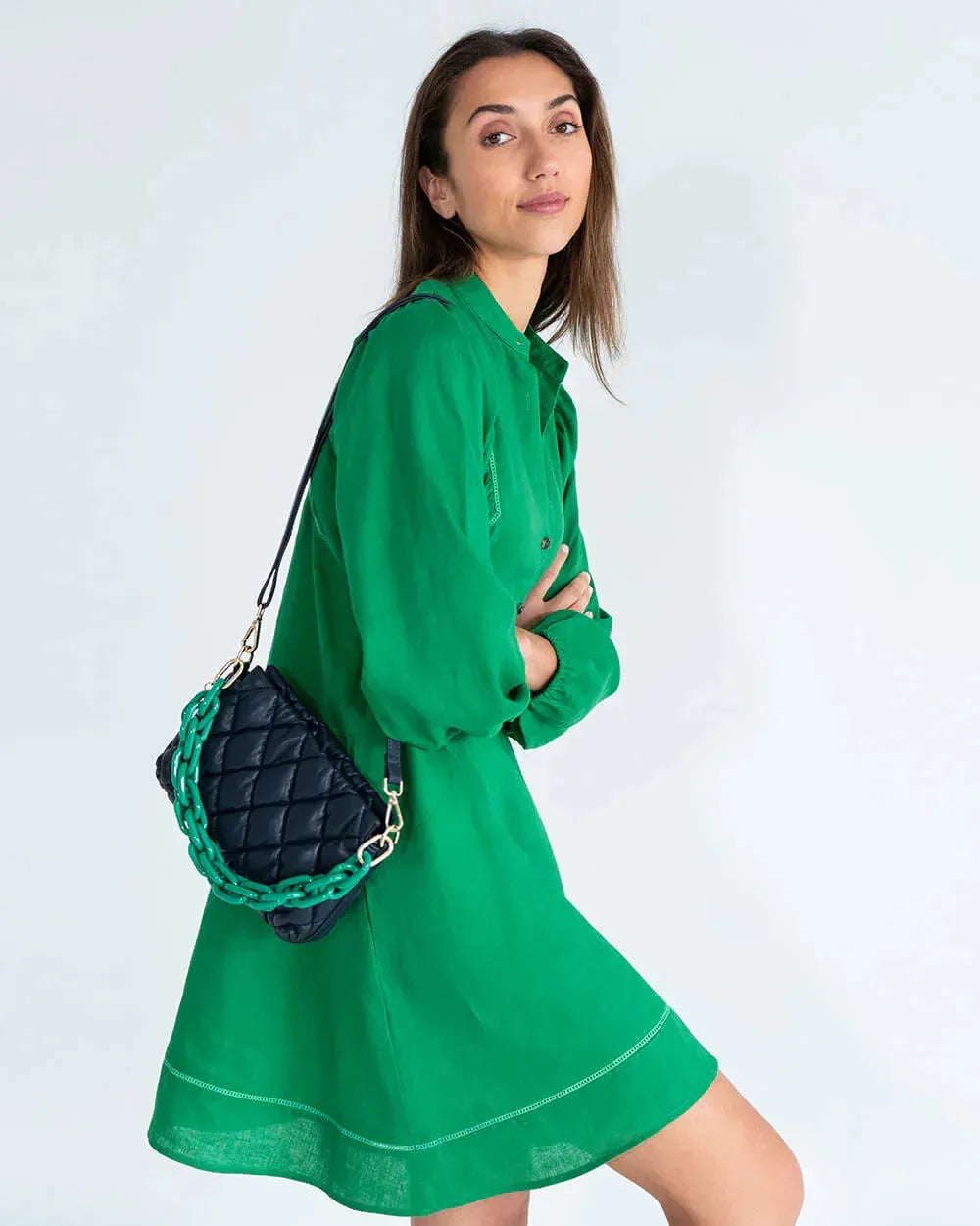 Elms + King Milano Crossbody Bag in French Navy - the tartan fox