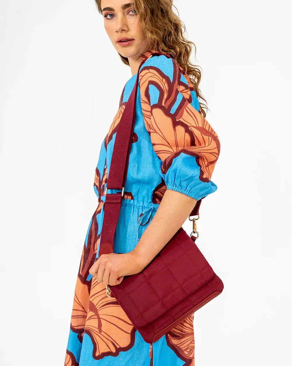 Elms + King Windsor Crossbody Bag in Burgandy - the tartan fox