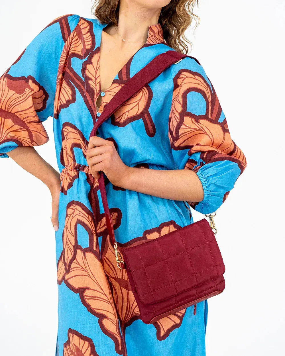 Elms + King Windsor Crossbody Bag in Burgandy - the tartan fox