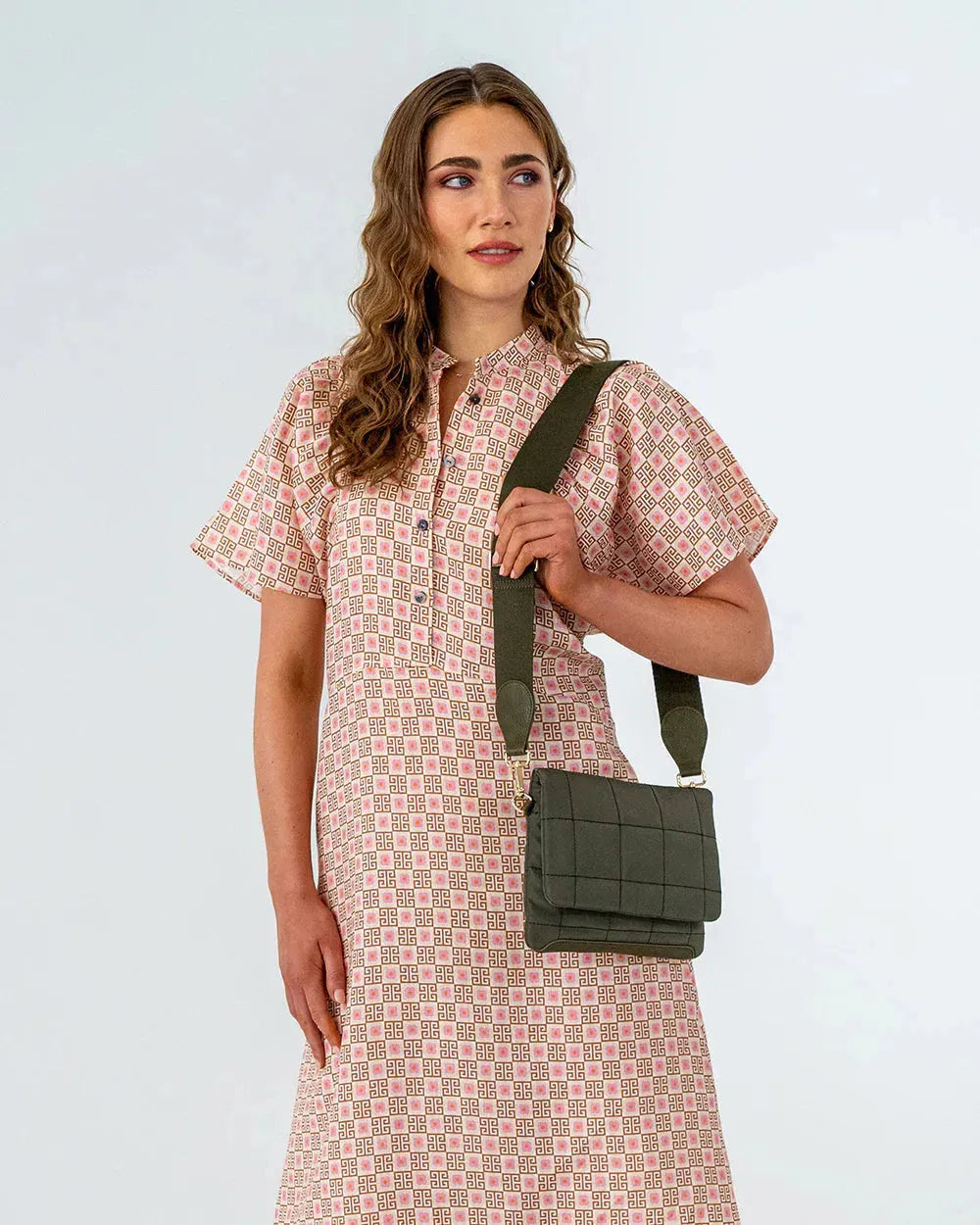 Elms + King Windsor Crossbody Bag in Khaki - the tartan fox