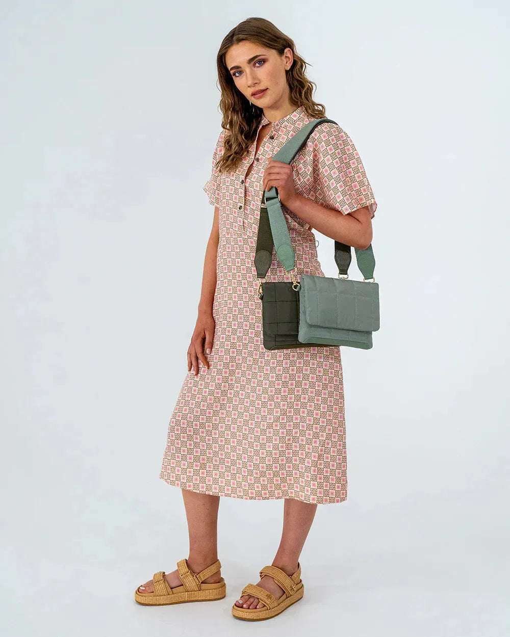 Elms + King Windsor Crossbody Bag in Khaki - the tartan fox