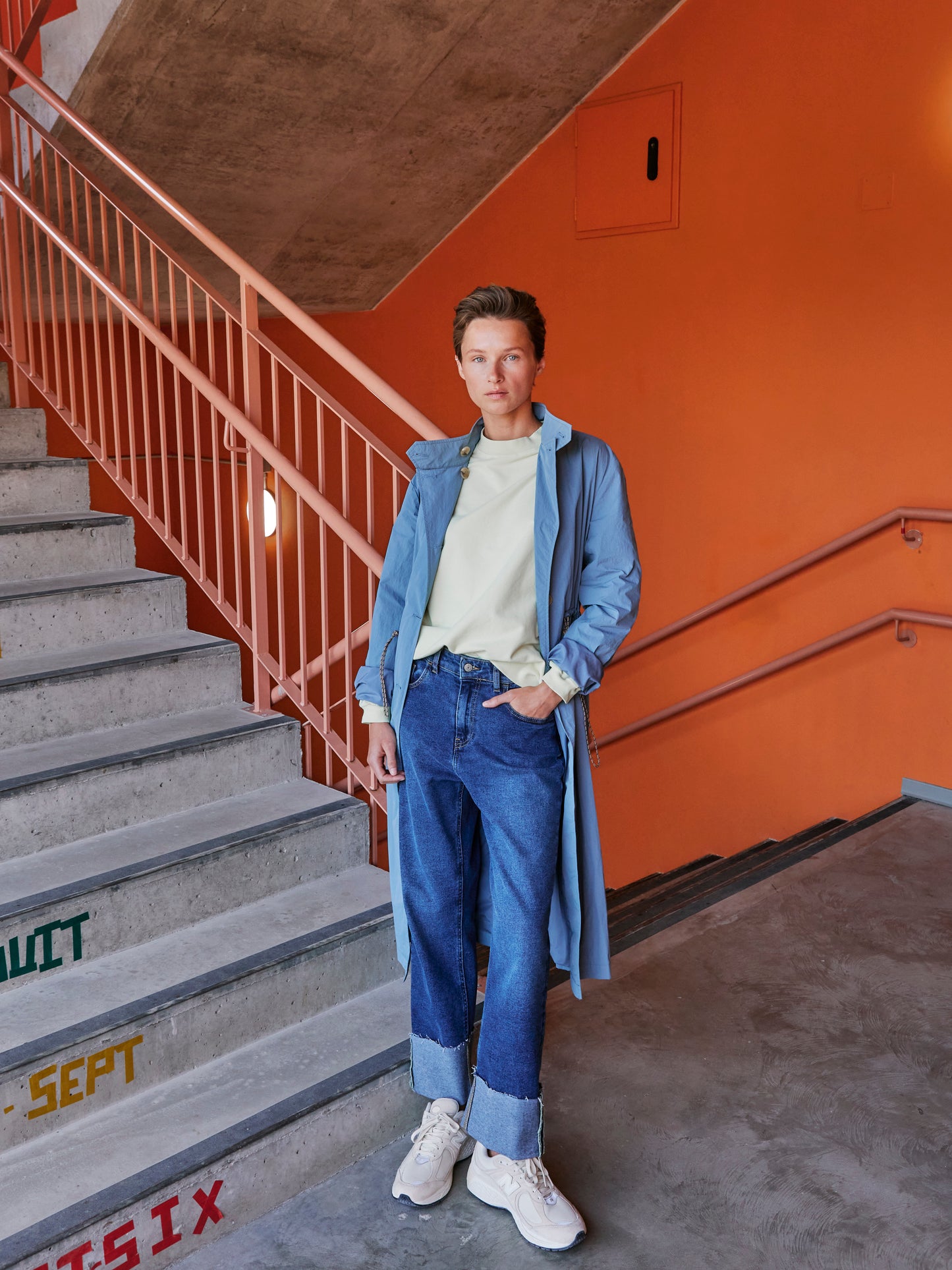 Indi & Cold Rolled Hem Straight Leg Denim Pant in Tejano Blue - the tartan fox