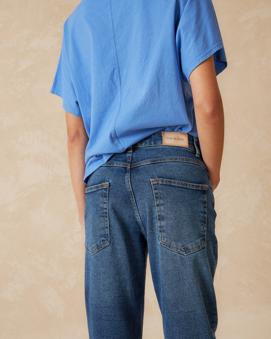 Indi & Cold Rolled Hem Straight Leg Denim Pant in Tejano Blue - the tartan fox