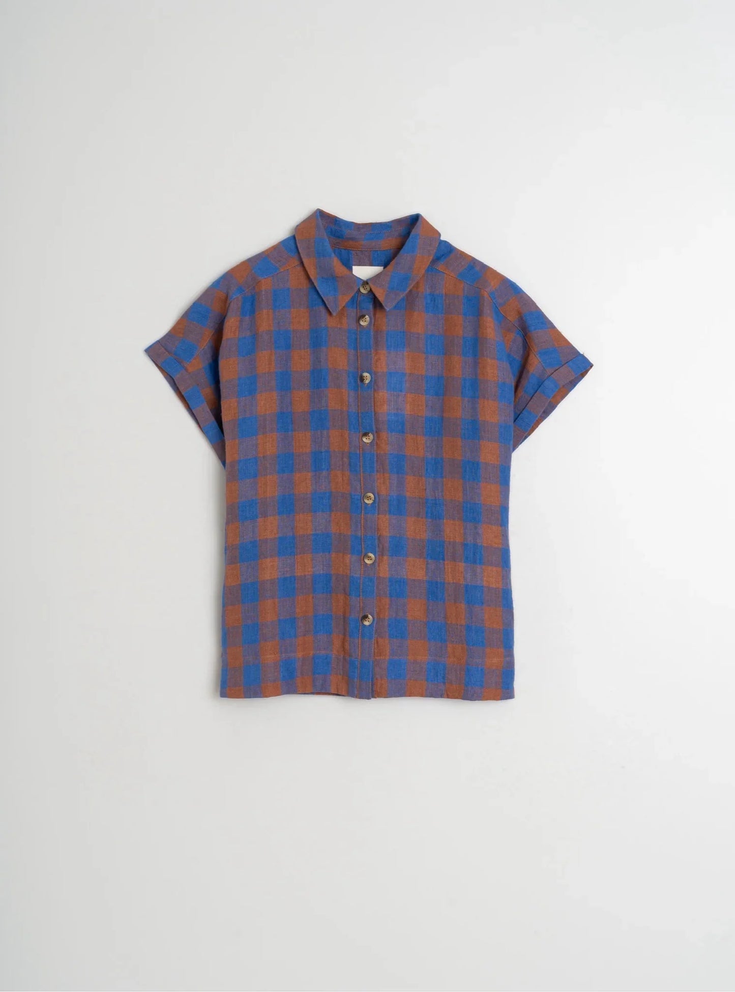 Indi and Cold Vichy Check Shirt in Azul Klein Check