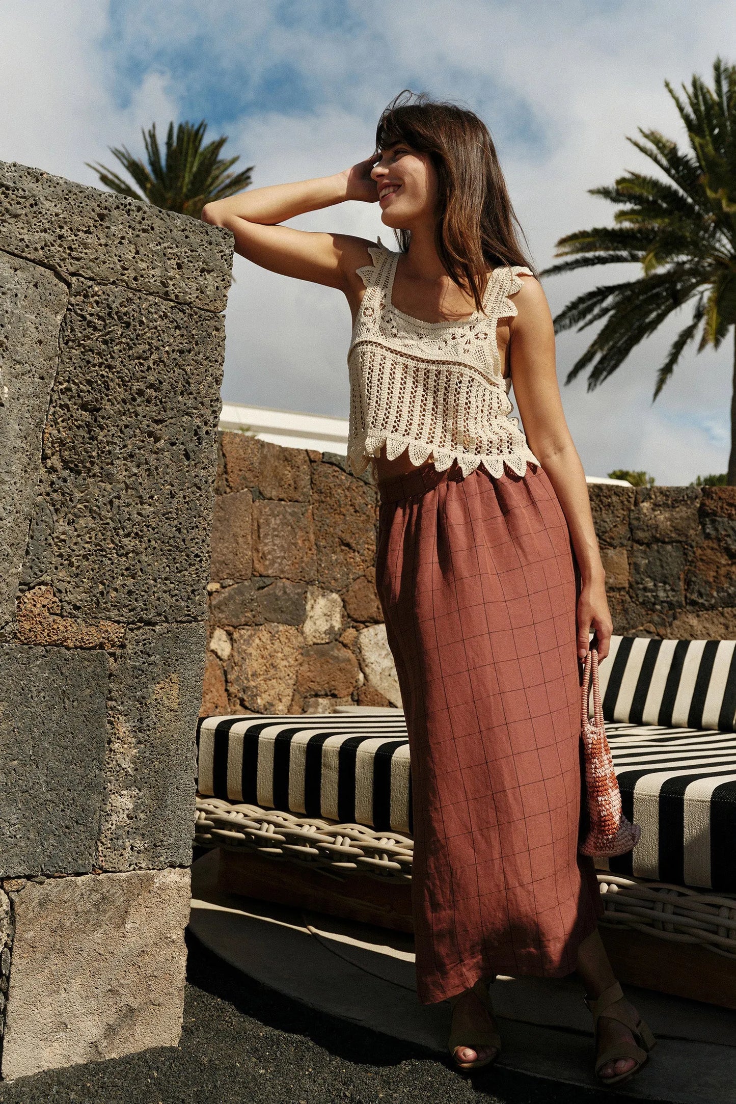 Indi and Cold Window Pane Check Skirt