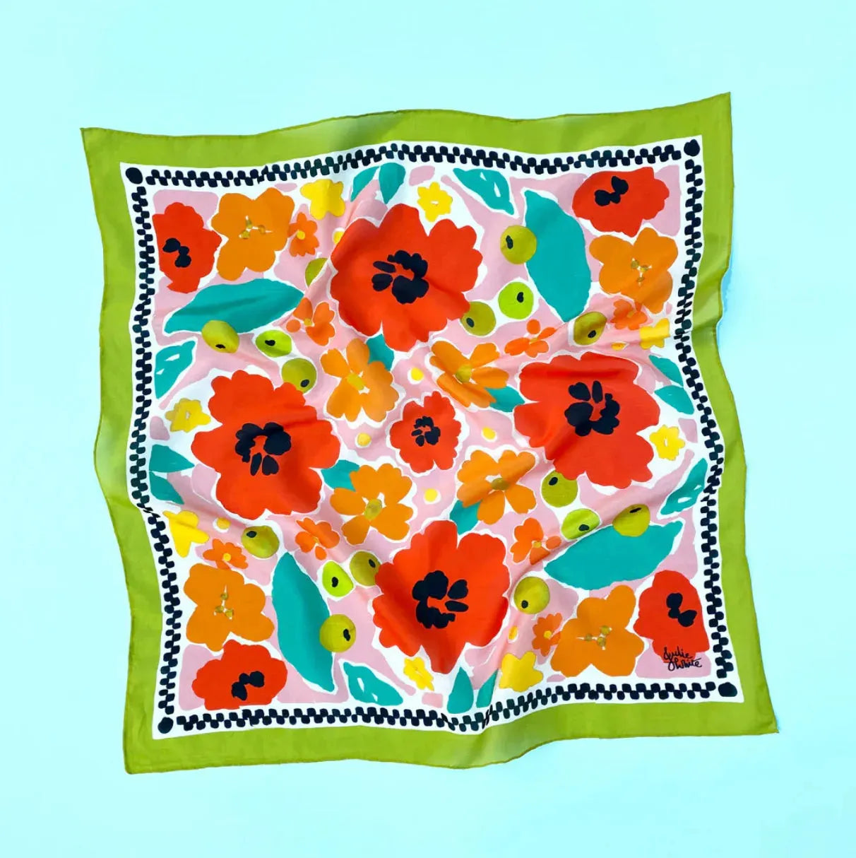 Julie White Tropical Garden Small Scarf - the tartan fox