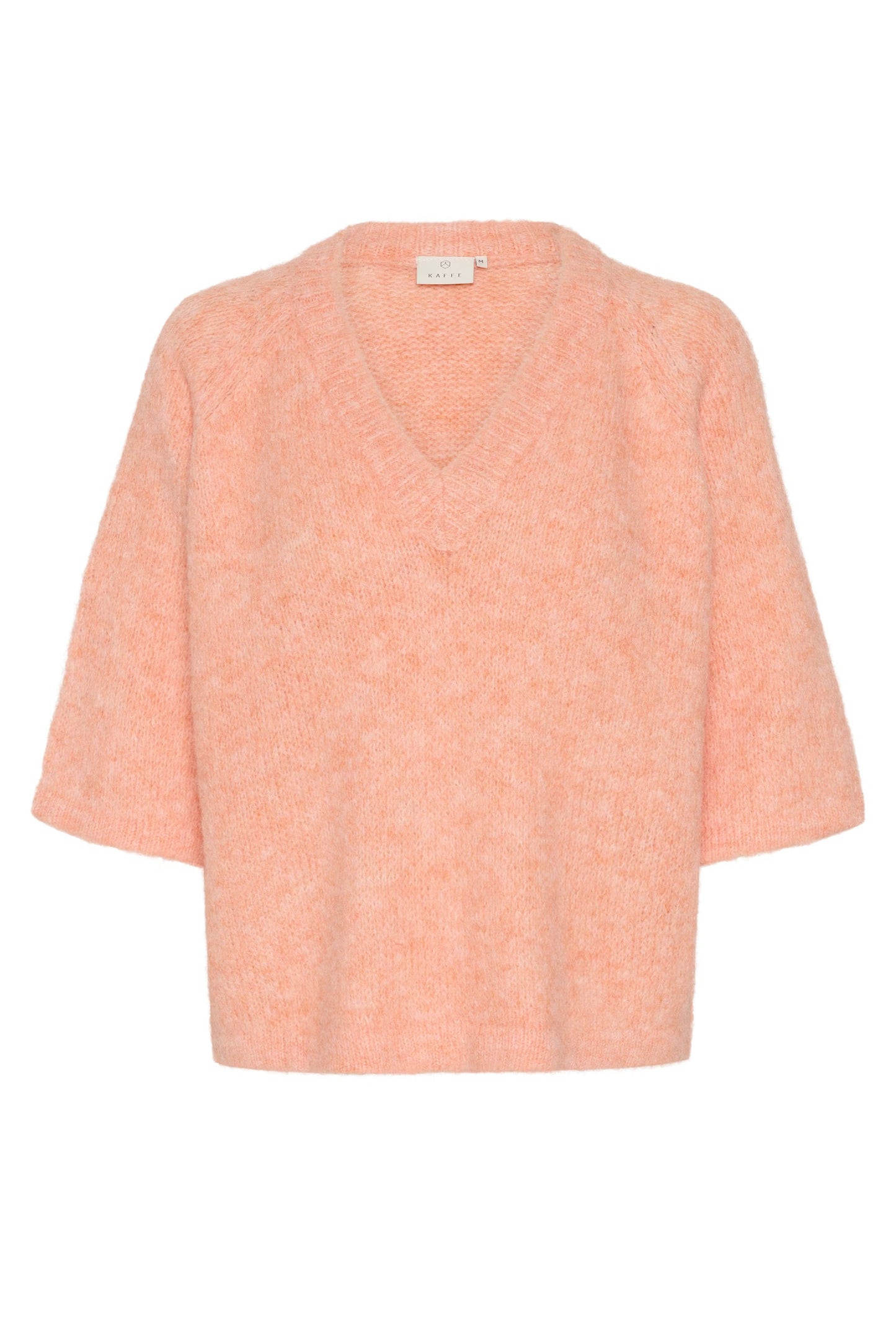 Kaffe KAemilie V-neck Pullover in Peach Nectar - the tartan fox