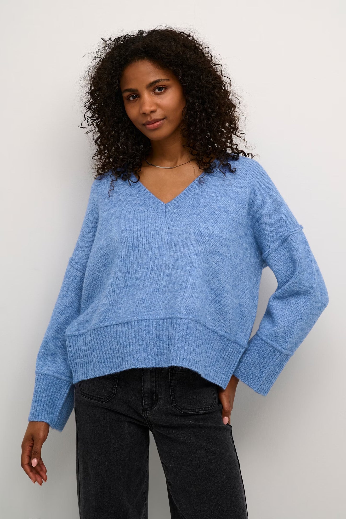 KAFFE KAfridana Pullover in Ebb and Flow Melange - the tartan fox
