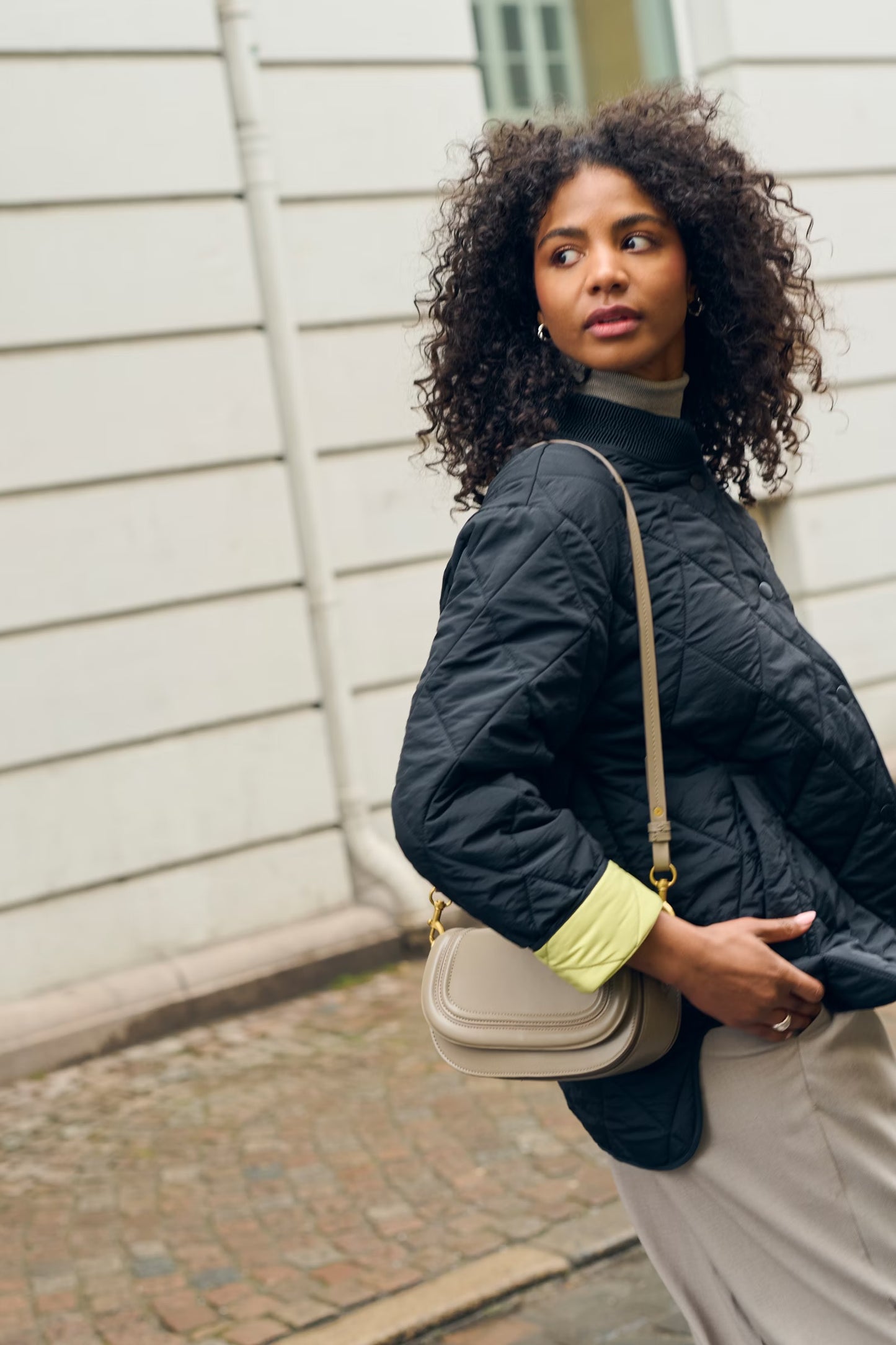 KAFFE Kalorena Quilted Jacket in Black Deep - the tartan fox