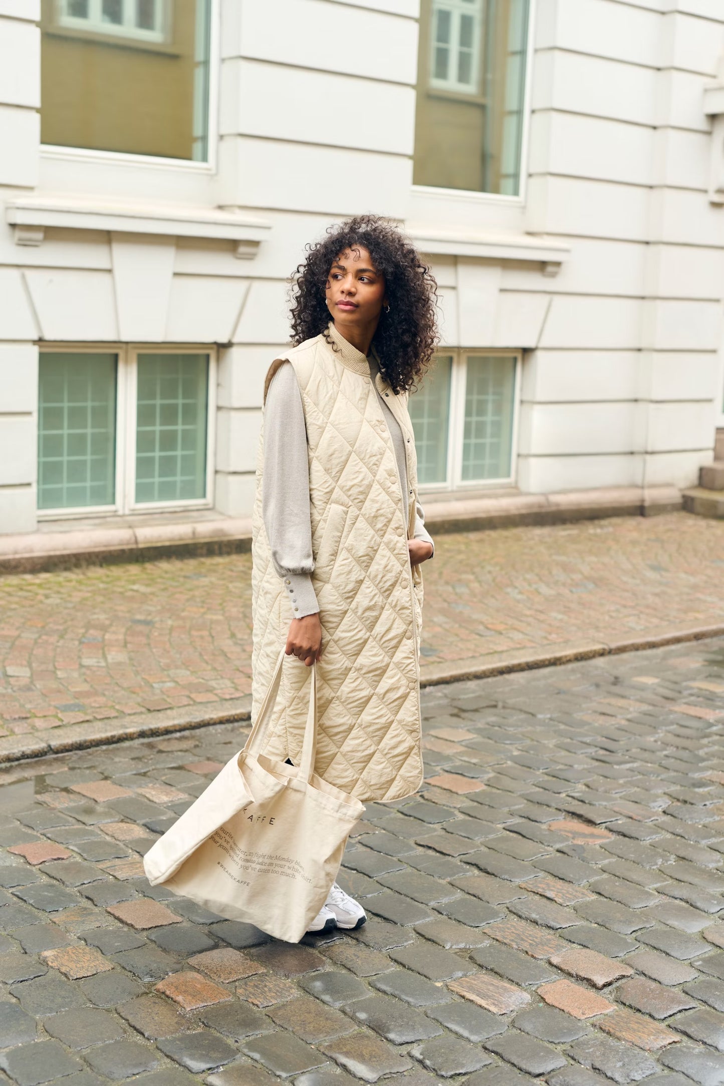 KAFFE KAlorena Quilted Waistcoat in Feather Grey - the tartan fox