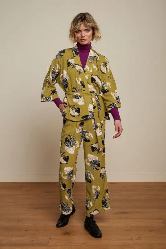 King Louie Fintan Pants Koi in Chartreuse Yellow - the tartan fox