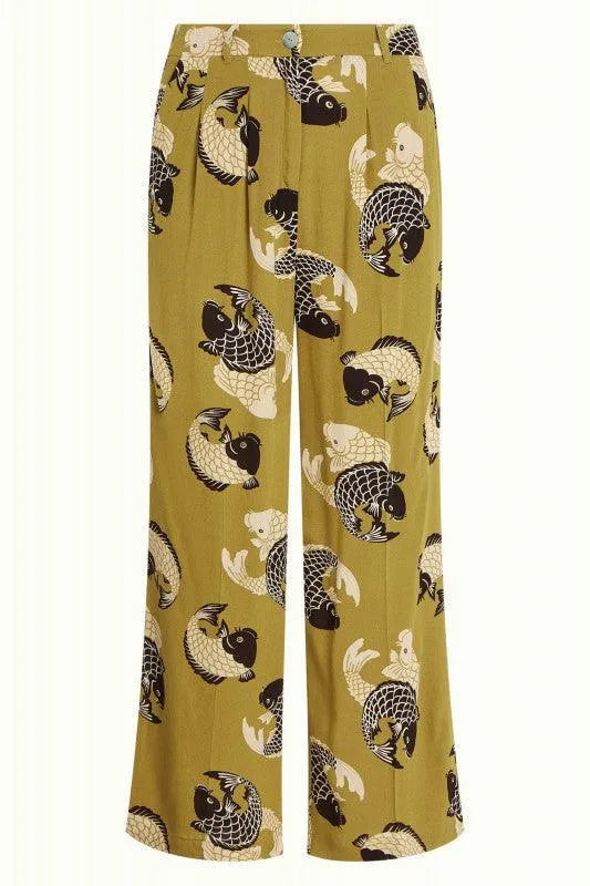 King Louie Fintan Pants Koi in Chartreuse Yellow - the tartan fox