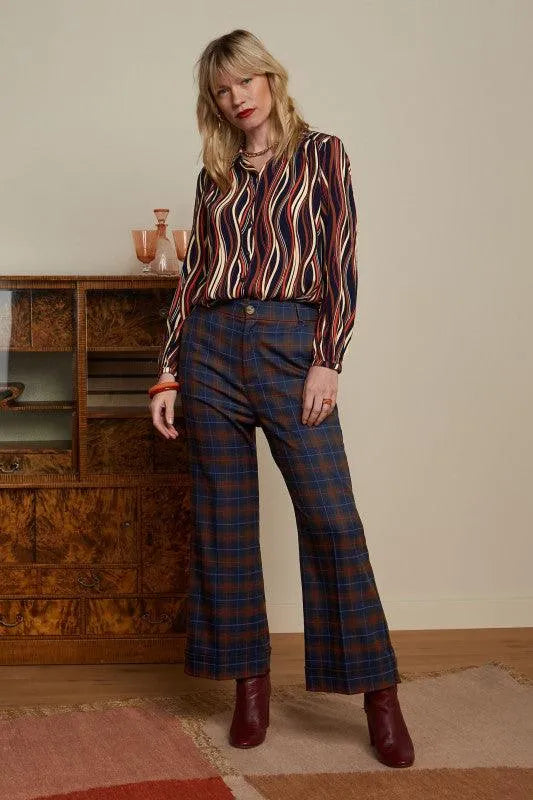 King Louie Lisa Culotte Pandora Check in Blue - the tartan fox
