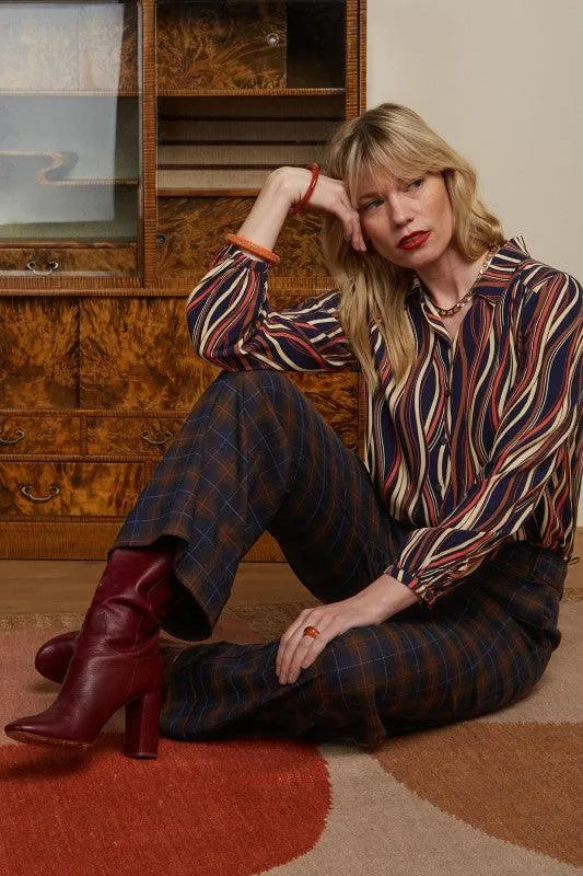 King Louie Lisa Culotte Pandora Check in Blue - the tartan fox