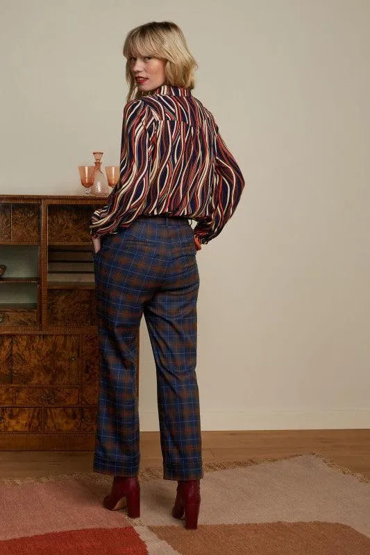King Louie Lisa Culotte Pandora Check in Blue - the tartan fox