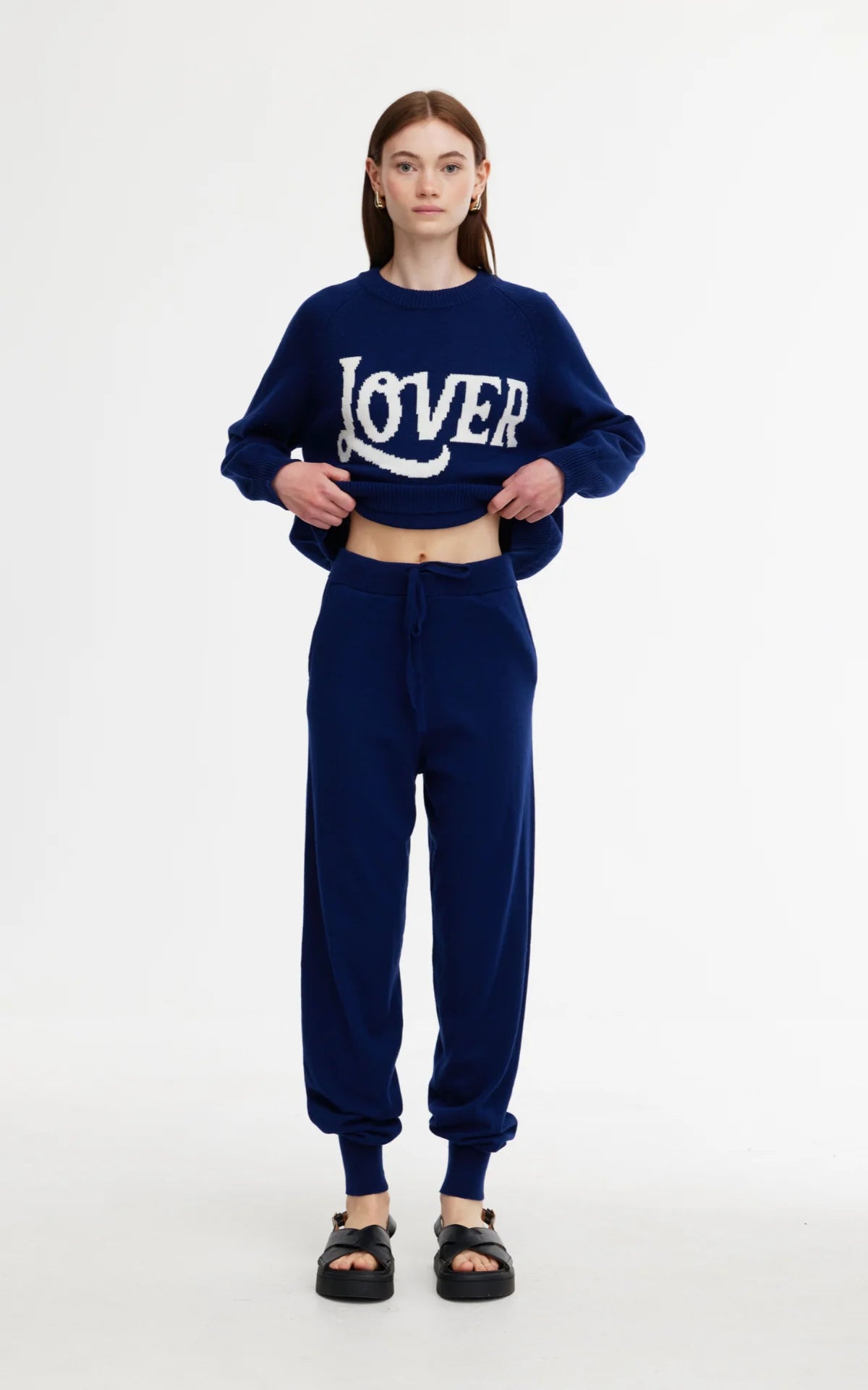 Kinney Eliza Knit Pant in Indigo - the tartan fox