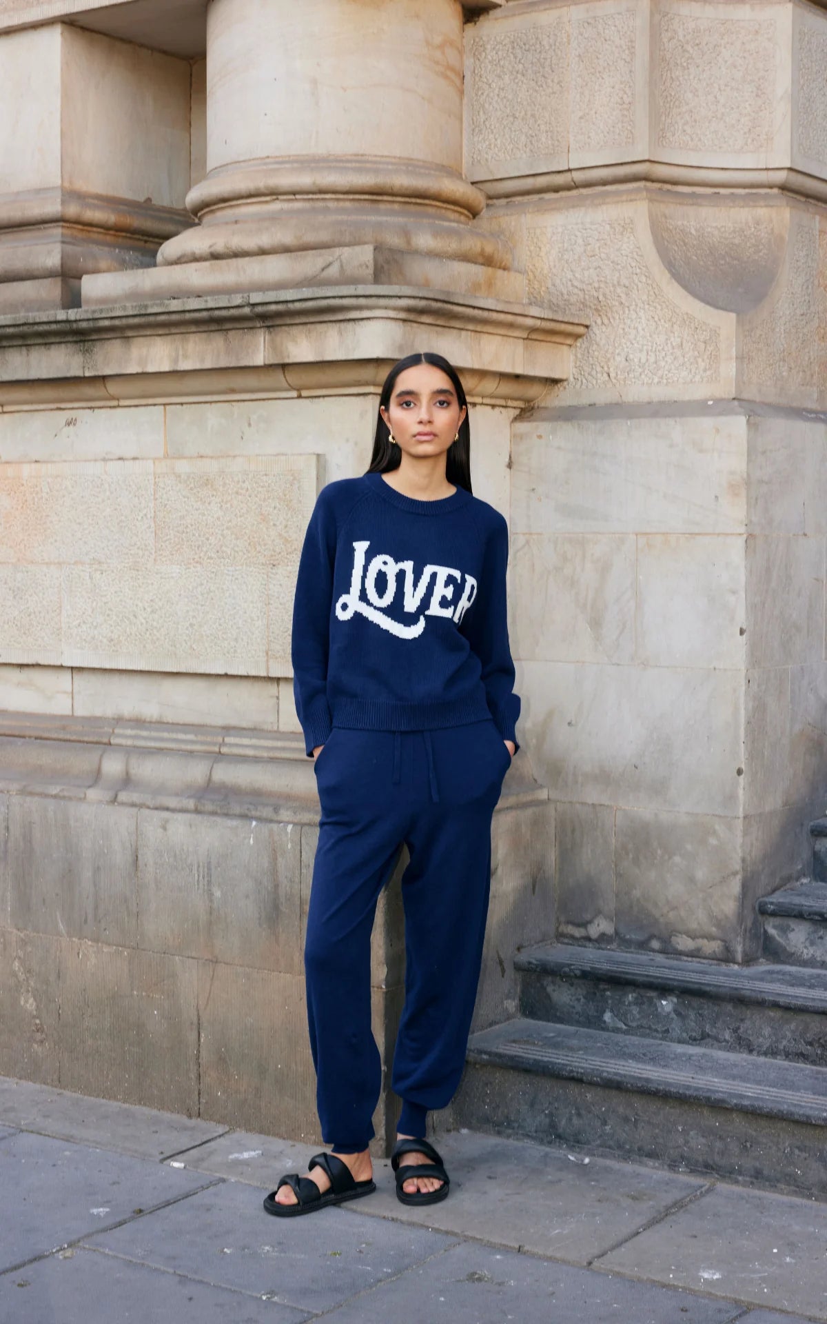 Kinney Eliza Knit Pant in Indigo - the tartan fox