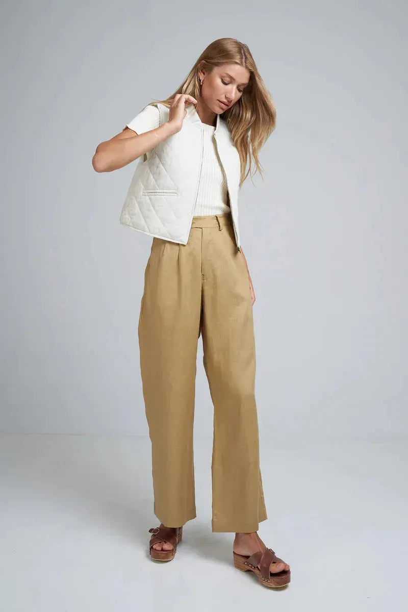 Lilya Day Linen Pant in Mustard - the tartan fox