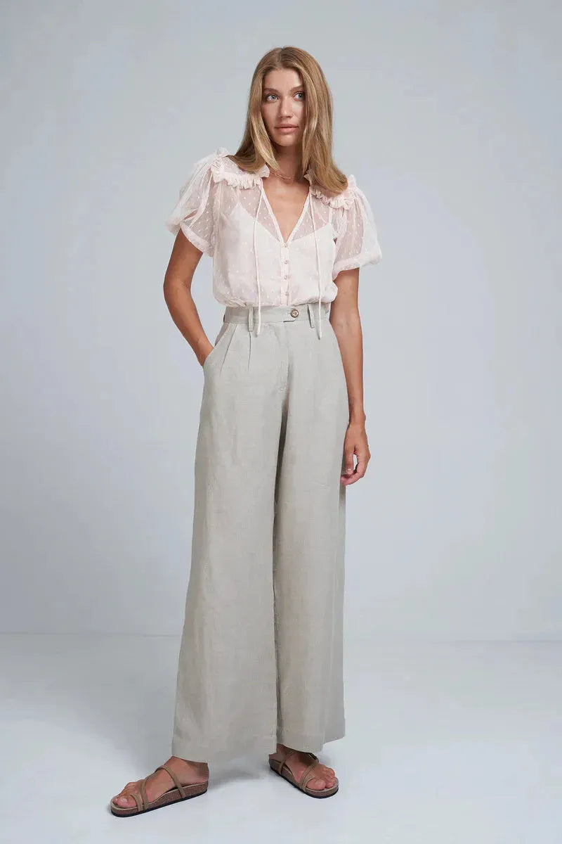 Lilya Day Linen Pant in Natural - the tartan fox