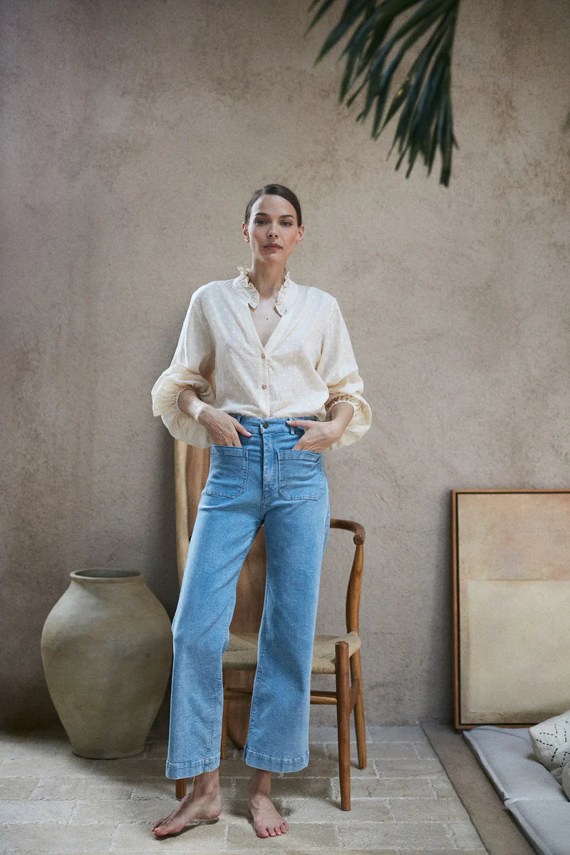 Lilya Molly Denim Pant in Pale Blue - the tartan fox
