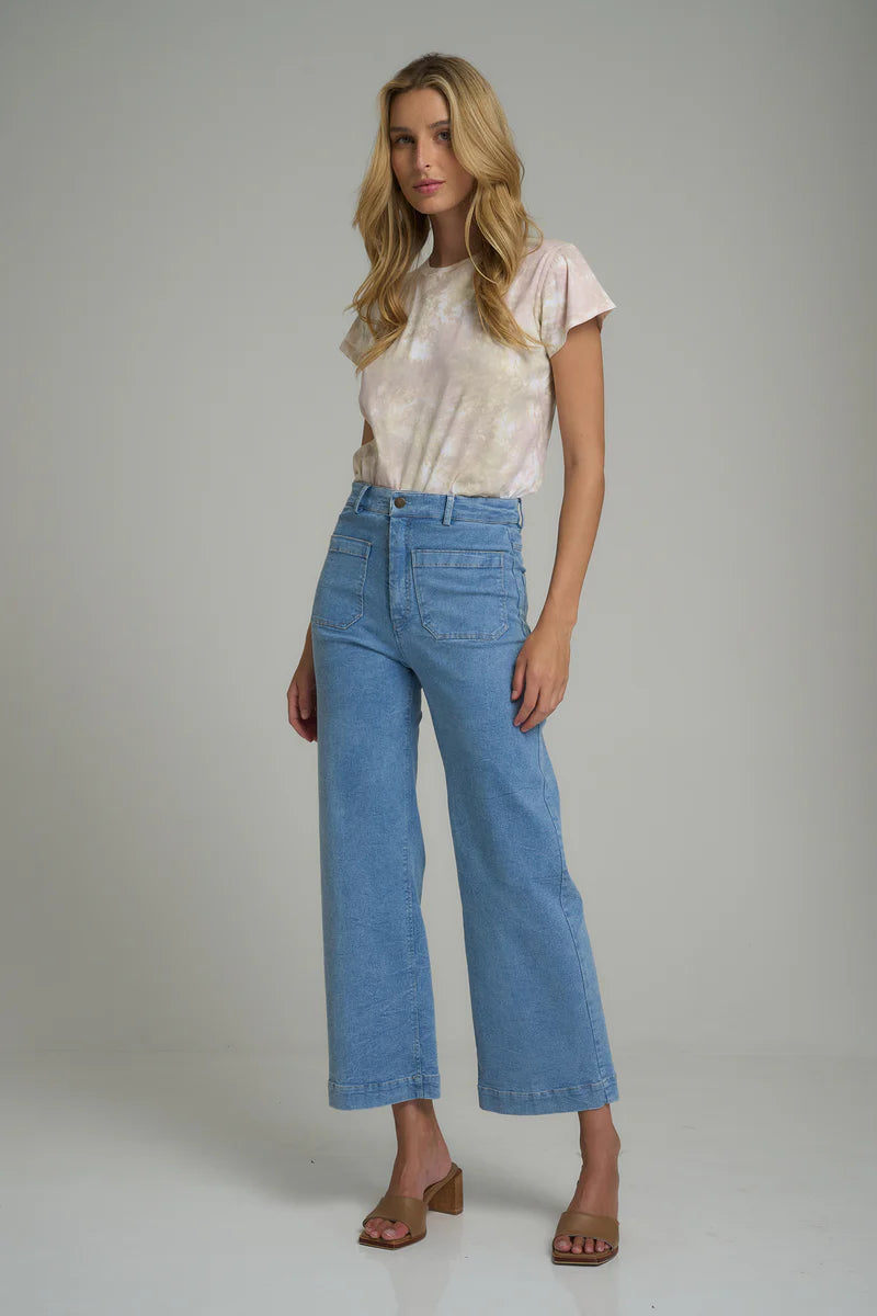 Lilya Molly Denim Pant in Pale Blue - the tartan fox