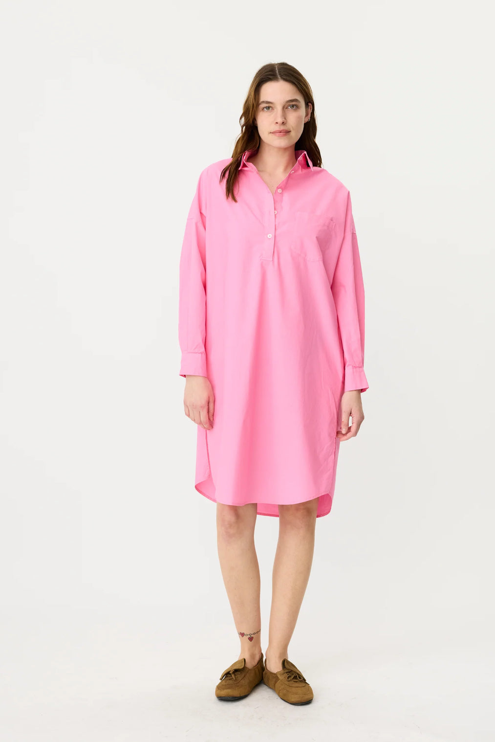 LMND Chiara Half Placket Midi Dress in Candy - the tartan fox