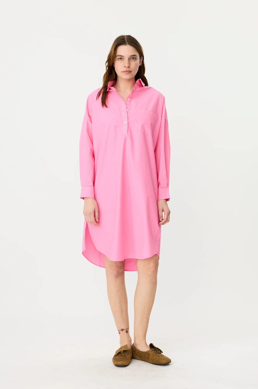 LMND Chiara Half Placket Midi Dress in Candy - the tartan fox