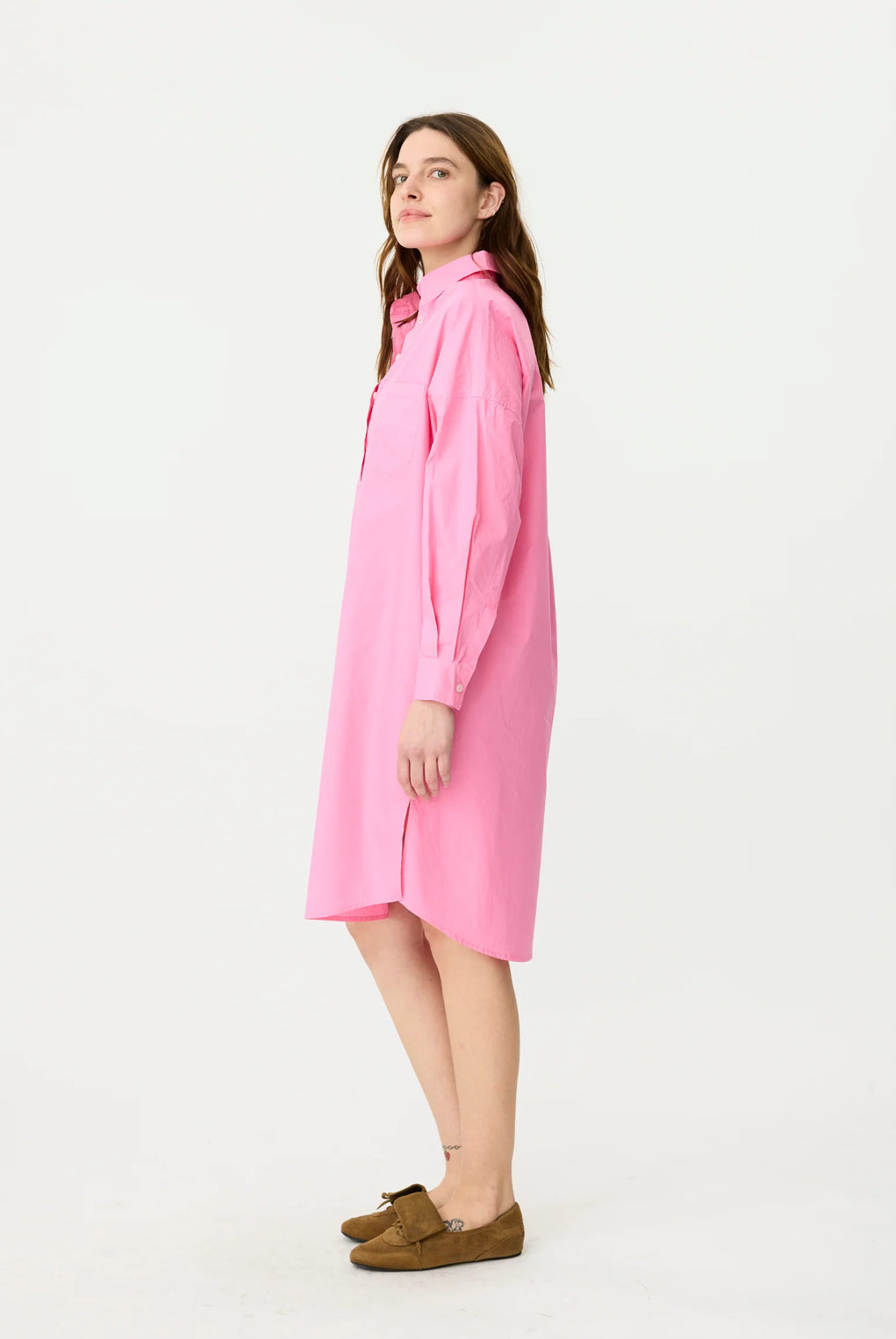 LMND Chiara Half Placket Midi Dress in Candy - the tartan fox