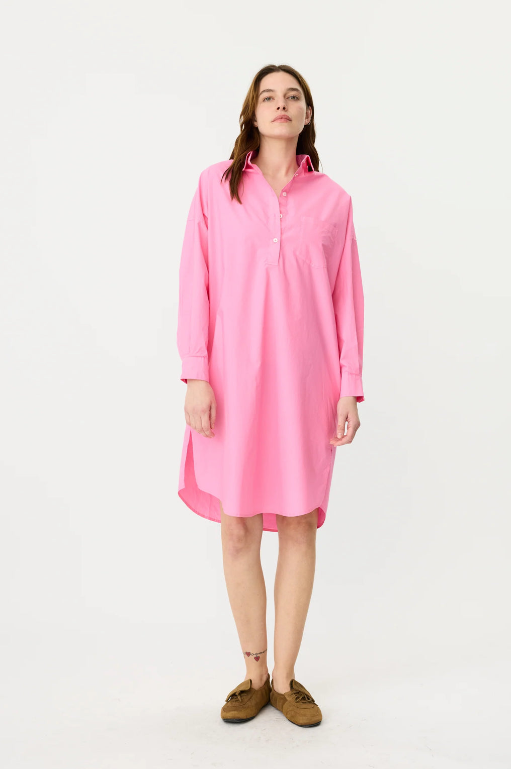 LMND Chiara Half Placket Midi Dress in Candy - the tartan fox
