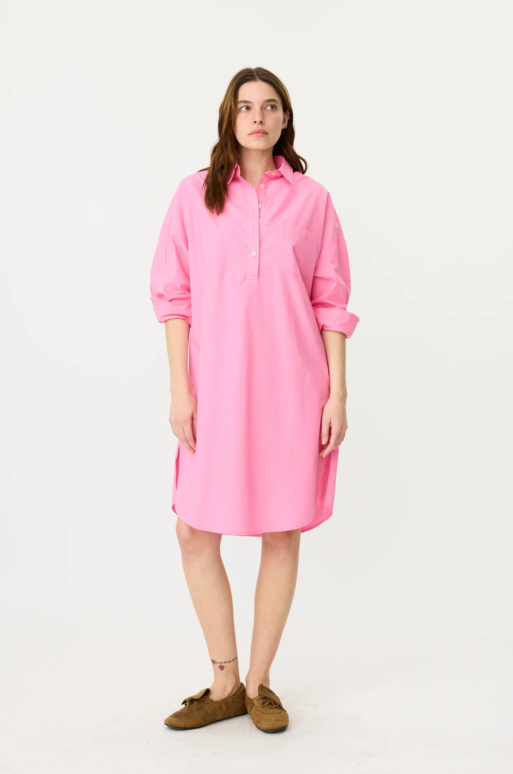 LMND Chiara Half Placket Midi Dress in Candy - the tartan fox