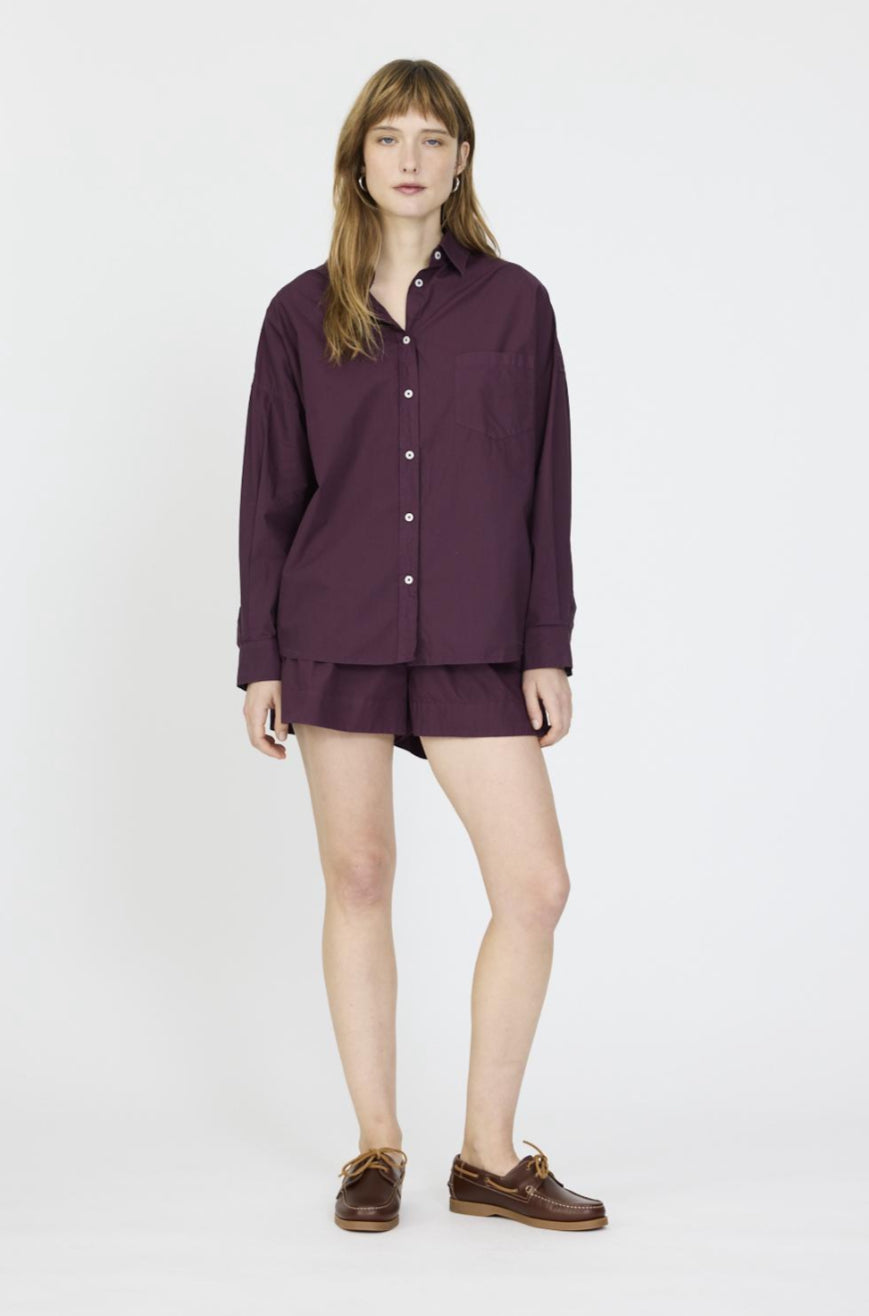 LMND Chiara Long Sleeve Shirt Classic in Fig - the tartan fox
