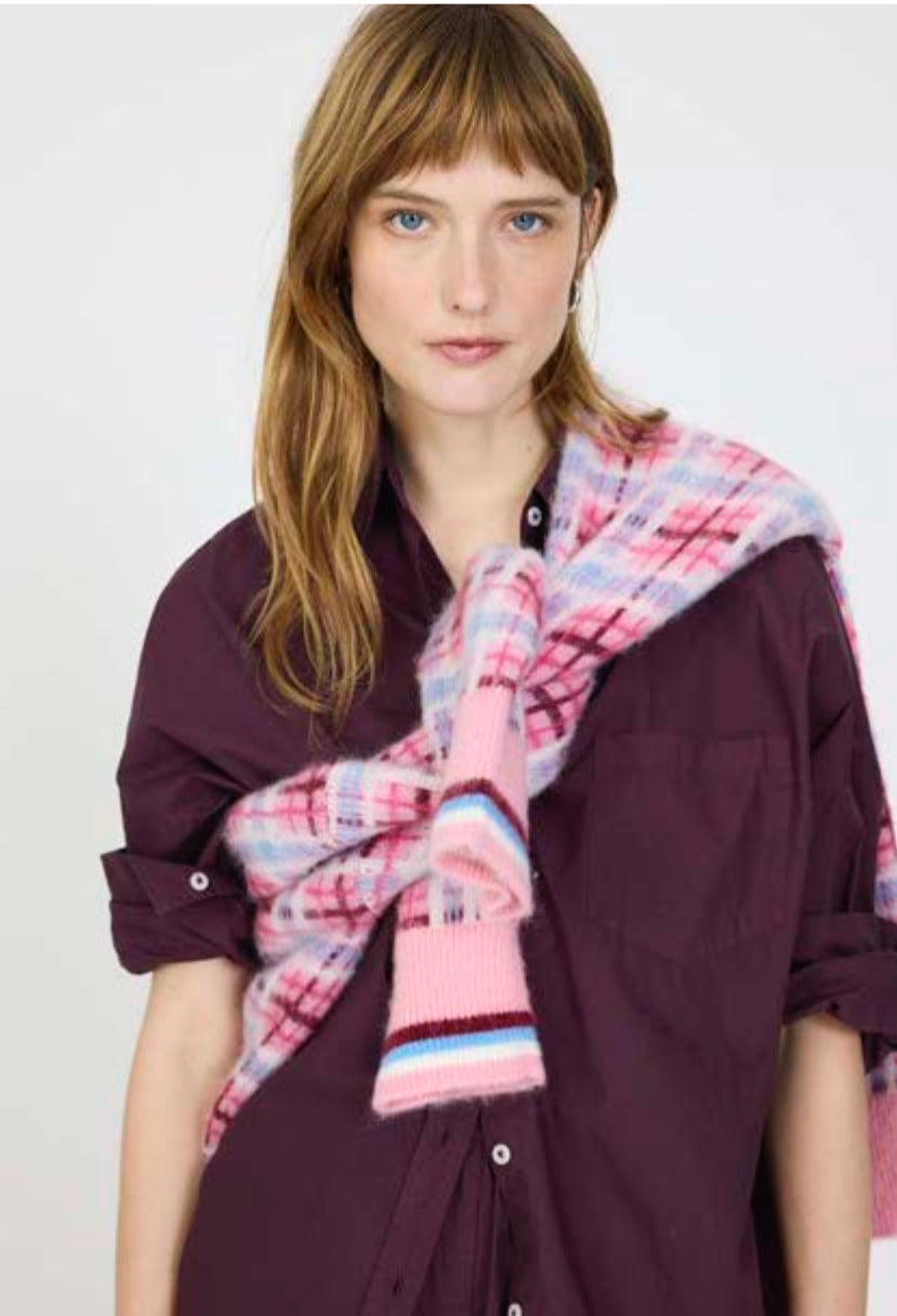 LMND Chiara Long Sleeve Shirt Classic in Fig - the tartan fox