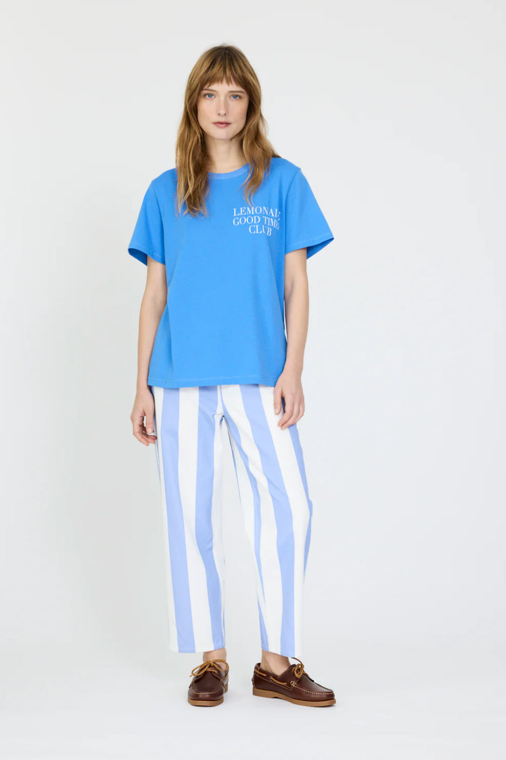 LMND Good Times Club T-Shirt in Ink Blue / Off White - the tartan fox