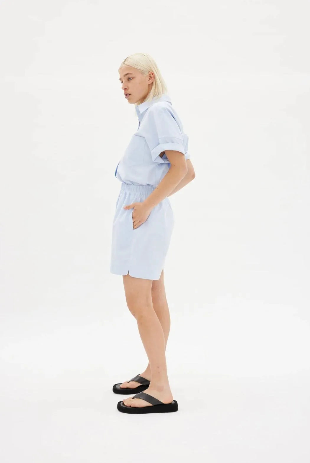 LMND Oxford Short in Blue - the tartan fox