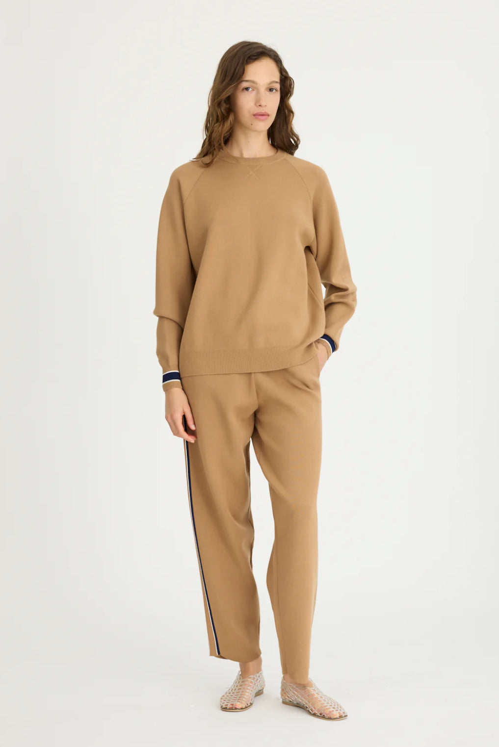 LMND WR Track Pant in Toffee/Navy/White - the tartan fox