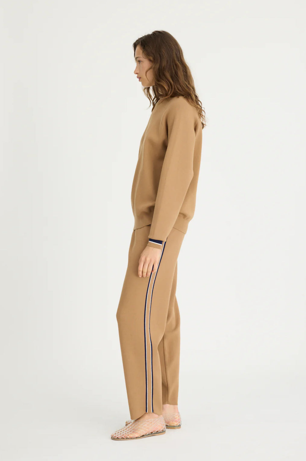 LMND WR Track Pant in Toffee/Navy/White - the tartan fox