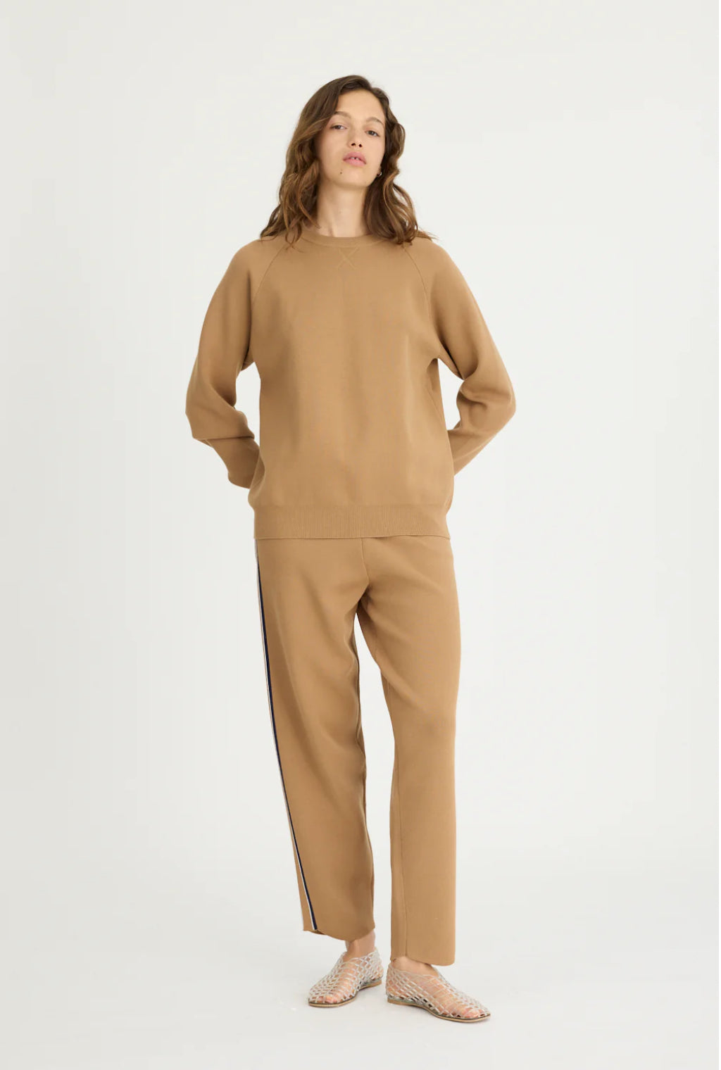 LMND WR Track Pant in Toffee/Navy/White - the tartan fox