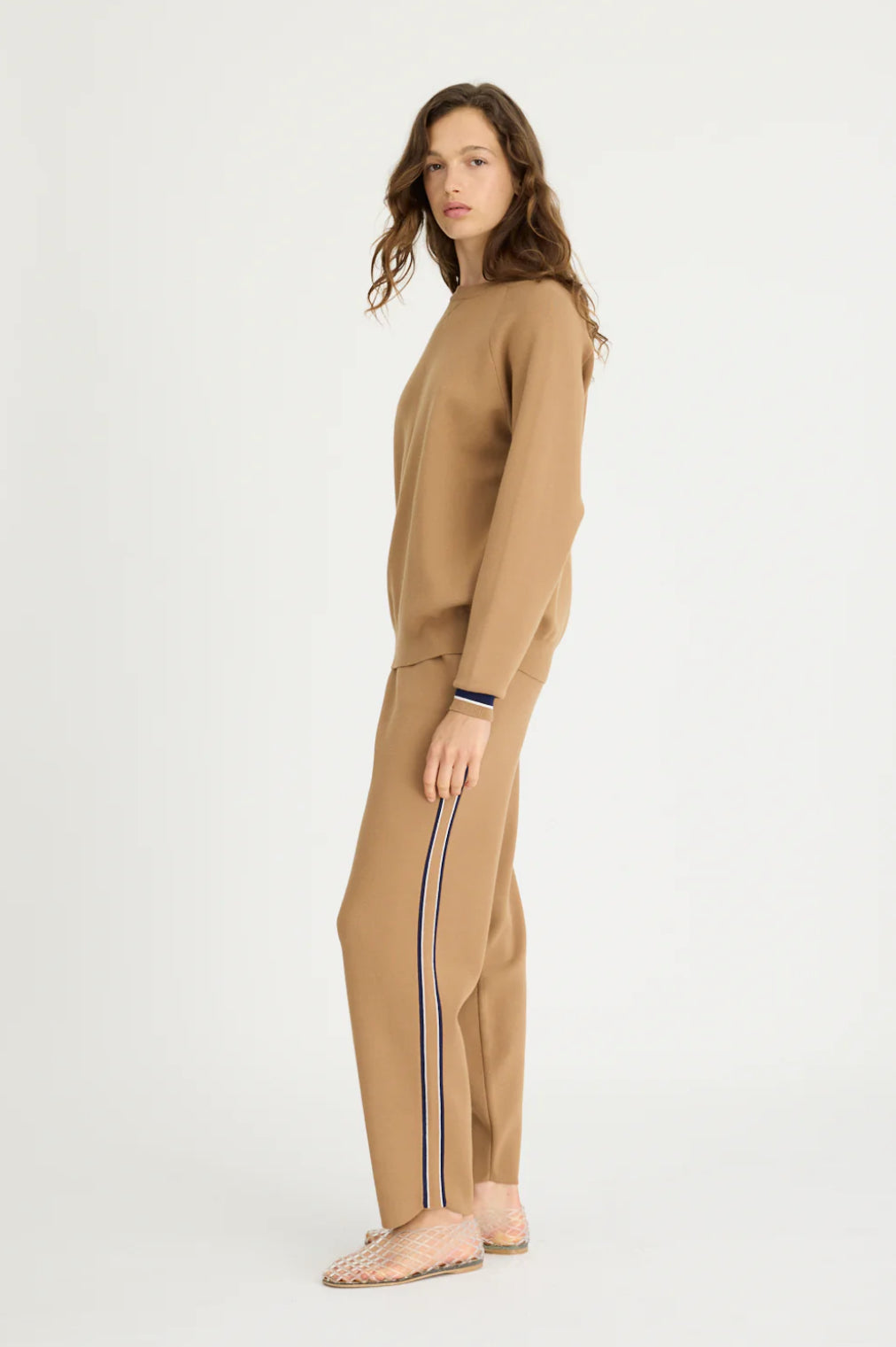 LMND WR Track Pant in Toffee/Navy/White - the tartan fox