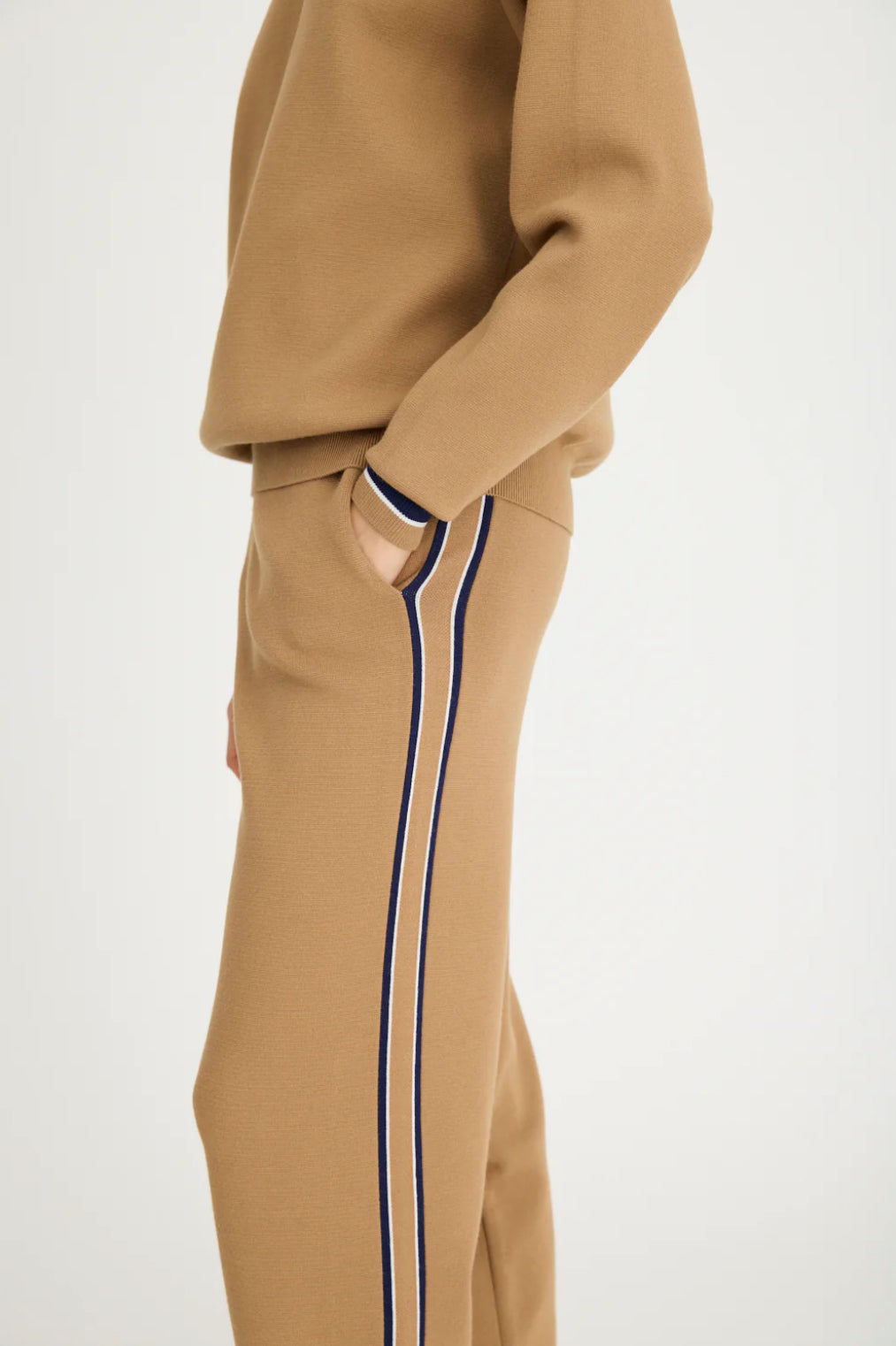 LMND WR Track Top in Toffee/Navy/White - the tartan fox