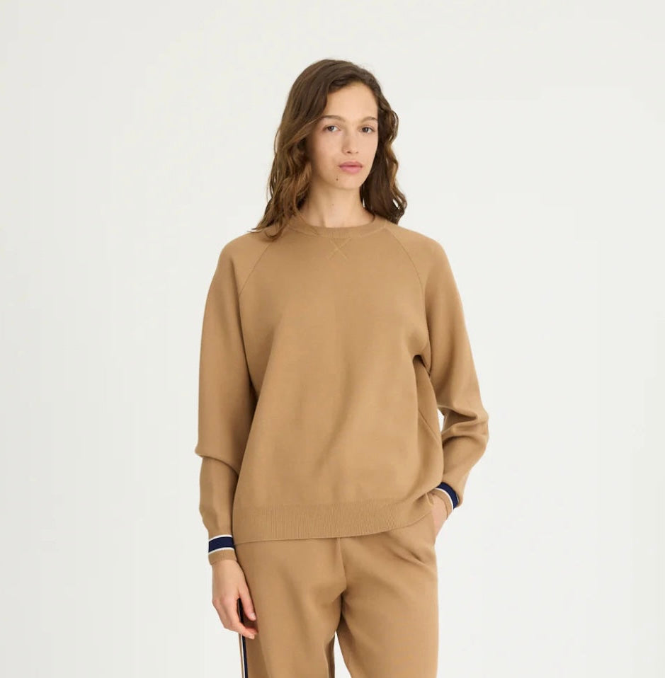 LMND WR Track Top in Toffee/Navy/White - the tartan fox