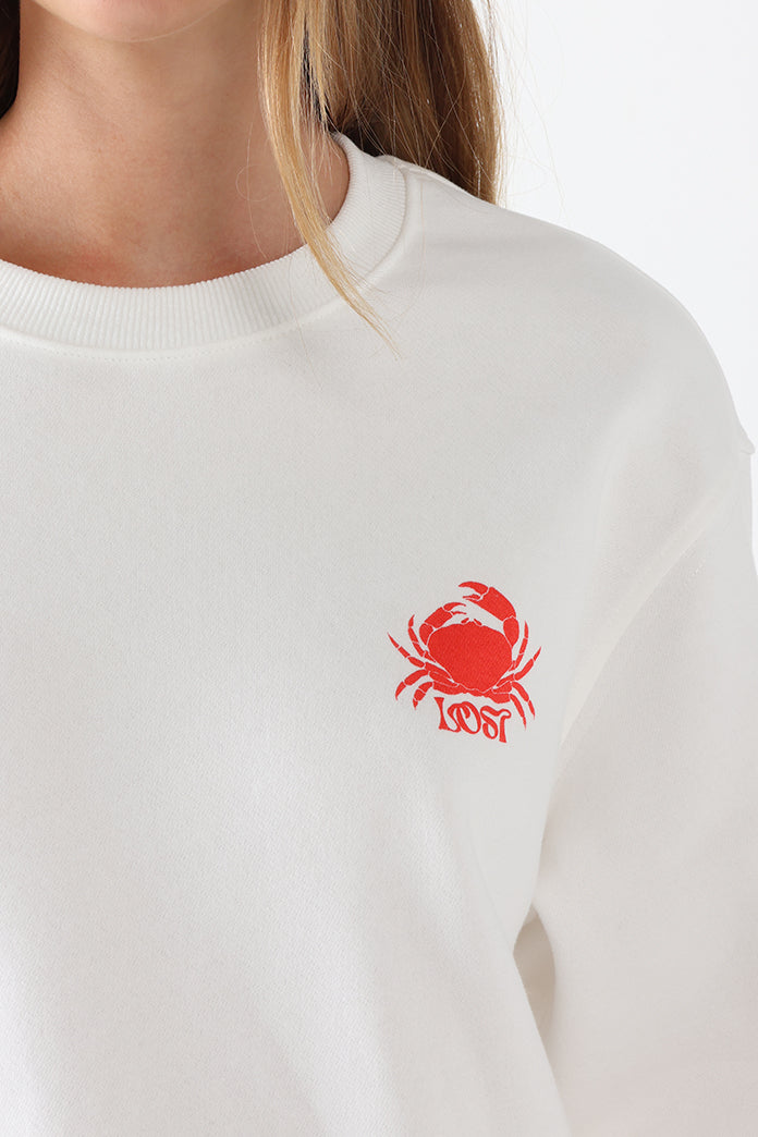 Lost in Lunar Canada Sweater in White - the tartan fox