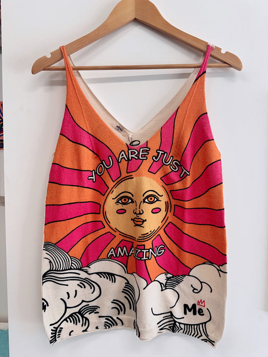 ME369 Leo Cotton Knit Tank Top in Sunshine - the tartan fox